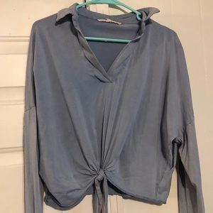 Blue Top with Front Tie